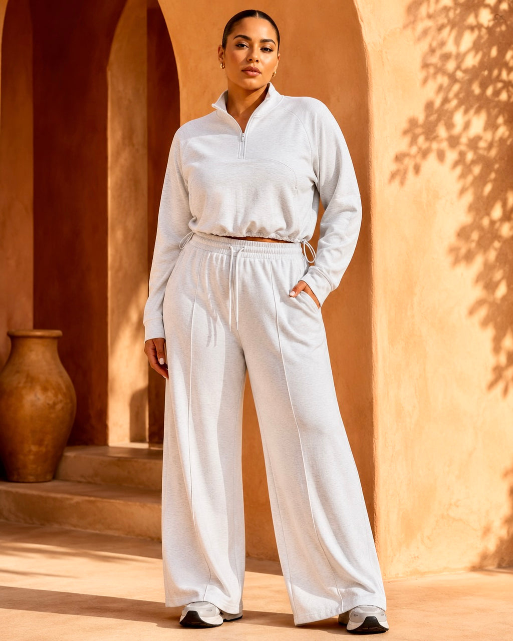 Ensemble survêtement Natasha, sweat zippé à poches profondes — Maison Marianna